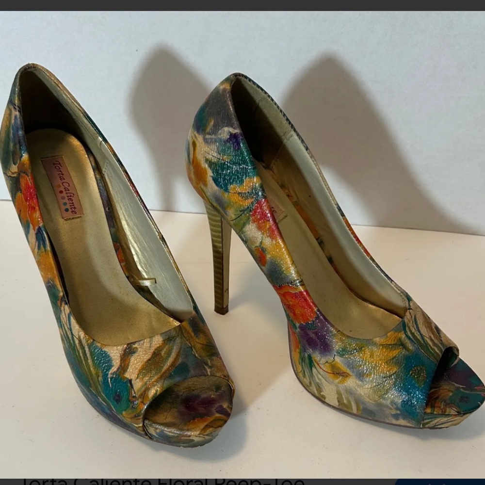 Tropical Colors Elequant Peep-Toe Heels